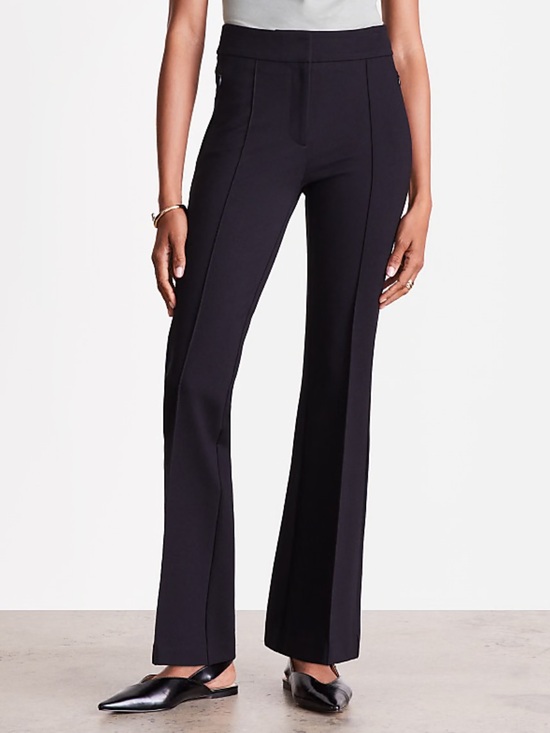 LOFT Pants - LOFT Versa Ponte Deluxe Black Boot-Cut Flare Pants Size 4